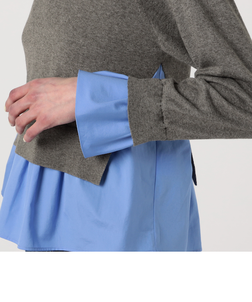 ファブリックコンビ クルーネックプルオーバー｜トゥモロ－ランドの