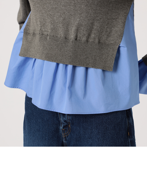 新品！トゥモローランド　ファブリックコンビ クルーネックプルオーバー ファブリックコンビ クルーネックプルオーバー | maison