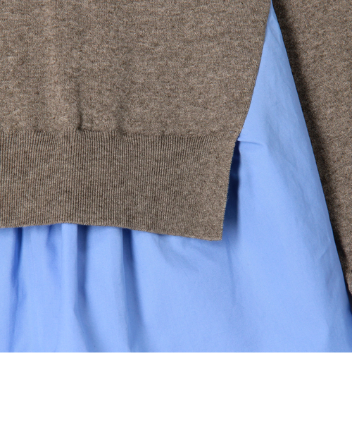 ファブリックコンビ クルーネックプルオーバー｜トゥモロ－ランドの
