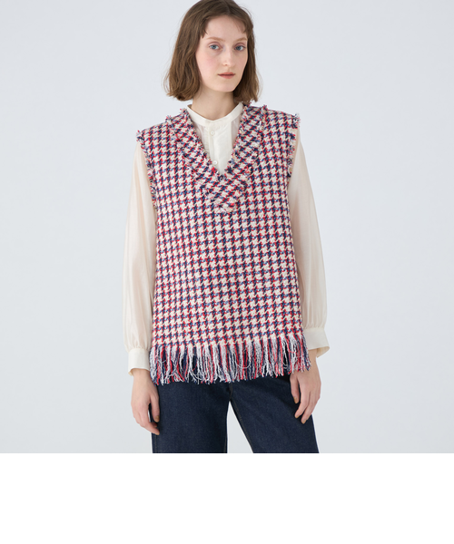 メタリックツイード Vネックベスト｜トゥモロ－ランドのアウトレット