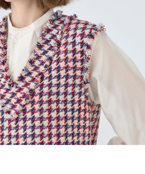 メタリックツイード Vネックベスト｜トゥモロ－ランドのアウトレット