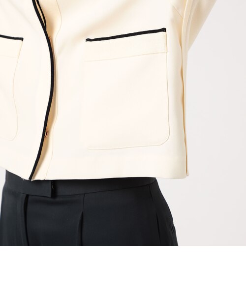 ニットコンビダブルクロス クルーネックジャケット｜トゥモロ－ランド