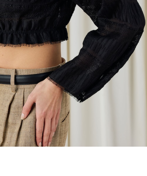 ASTRAET>ハイネック ソデタブ ラグランスリーブブラウス ブリックジャ  