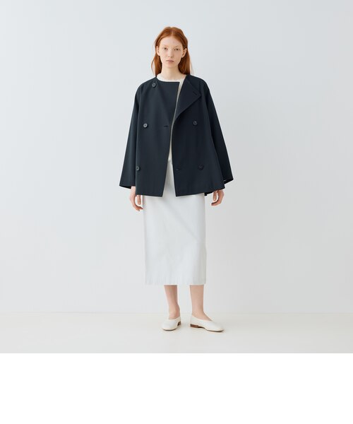ギャルリーヴィー 美品✨コットンウールギャバジンカラーレスショートコート 中古・古着通販】GALERIE VIE (ギャルリーヴィー) コットンウール