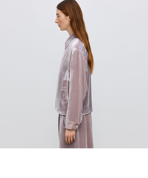 レーヨンシルクベルベット ジップアップブルゾン｜トゥモロ－ランドの