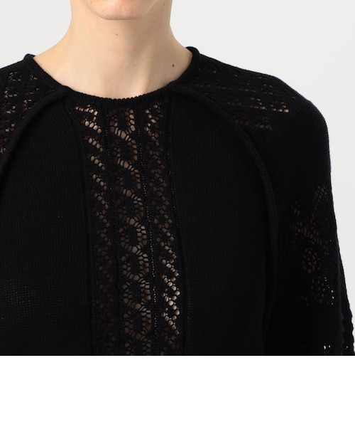 う*様 【即完品】Mame Kurogouchi Hole Knitted T Uniqlo x Mame Kurogouchi + 3D Knit Mesh Half-Sleeve Sweater (Mame