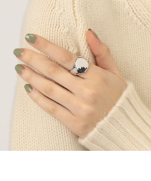 アクセサリー TOM WOOD Oval Black Molecule Ring 50 アクセサリー TOM WOOD Oval Black Molecule Ring 50 Tom Wood