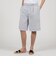 コットンナイロンストライプ  2プリーツ ベルトレス ショートパンツ