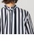 コットンナイロンストレッチストライプ タイブラウス