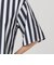 コットンナイロンストレッチストライプ タイブラウス