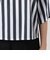 コットンナイロンストレッチストライプ タイブラウス