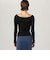 Courreges OFF SHOULDER RIB KNIT TOP