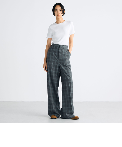 Super140's ウールトロピカル チェックスラックス｜トゥモロ－ランドの