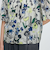 フラワーベッドプリント ネックギャザーブラウス