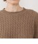 モンゴルカシミヤケーブル クルーネックプルオーバー