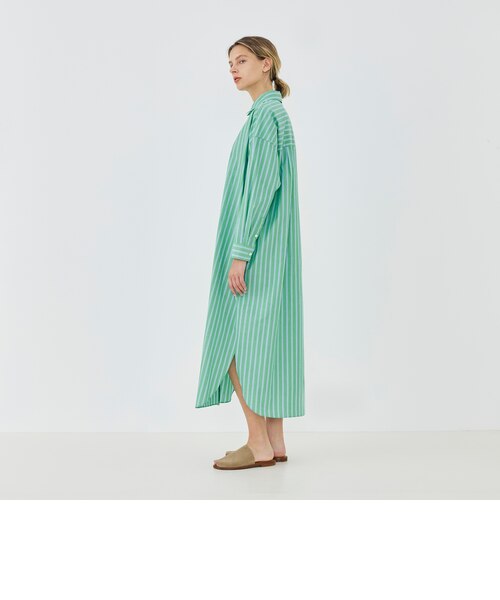 ストライプブロード ロングシャツワンピース｜トゥモロ－ランドの