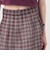 SHUSHU/TONG Low Pleated Skirt リネン チェックスカート