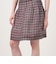 SHUSHU/TONG Low Pleated Skirt リネン チェックスカート