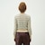 プレーンリネンボーダー クルーネックカーディガン