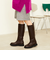 ラウンドトゥローヒールロングブーツ