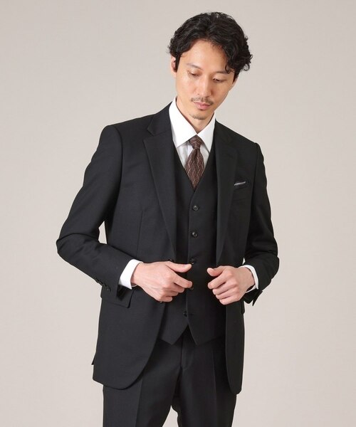 【新品未使用】タケオキクチ メランジ千鳥スーツ チャコールグレー THE FLAGSHIP】シャドー番千鳥 グレンチェック スーツ｜タケオキクチの