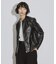 【WEB限定】シンセティックレザーシングルライダースジャケット