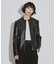 【WEB限定】シンセティックレザーシングルライダースジャケット