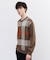 【Made in JAPAN】ビッグチェック＆スライドパズル柄 ニット