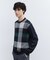 【Made in JAPAN】ビッグチェック＆スライドパズル柄 ニット