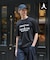 【BOWLER HAT LABEL】アイスクリアコットン バッククロスピストル 半袖Tシャツ