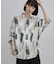 【今、売れています。】アブストラクトドルマンとろみシャツ/さらっとタッチ/ドレープ/美シルエット/総柄シャツ/モード