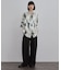 【今、売れています。】アブストラクトドルマンとろみシャツ/さらっとタッチ/ドレープ/美シルエット/総柄シャツ/モード