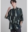 【今、売れています。】アブストラクトドルマンとろみシャツ/さらっとタッチ/ドレープ/美シルエット/総柄シャツ/モード