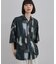 【今、売れています。】アブストラクトドルマンとろみシャツ/さらっとタッチ/ドレープ/美シルエット/総柄シャツ/モード