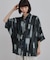 【今、売れています。】アブストラクトドルマンとろみシャツ/さらっとタッチ/ドレープ/美シルエット/総柄シャツ/モード