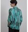 【今、売れています。】アブストラクトドルマンとろみシャツ/さらっとタッチ/ドレープ/美シルエット/総柄シャツ/モード