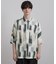 【今、売れています。】アブストラクトドルマンとろみシャツ/さらっとタッチ/ドレープ/美シルエット/総柄シャツ/モード