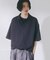 【ソフトタッチ】ルーズスキッパーポロシャツ/ソフト肌触り/オーバーサイズ/ルーズ/ドロップショルダー/通気性