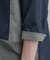 七分袖シャドウストライプ切り替えシャツ