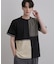 異素材ブロック切替Tシャツ