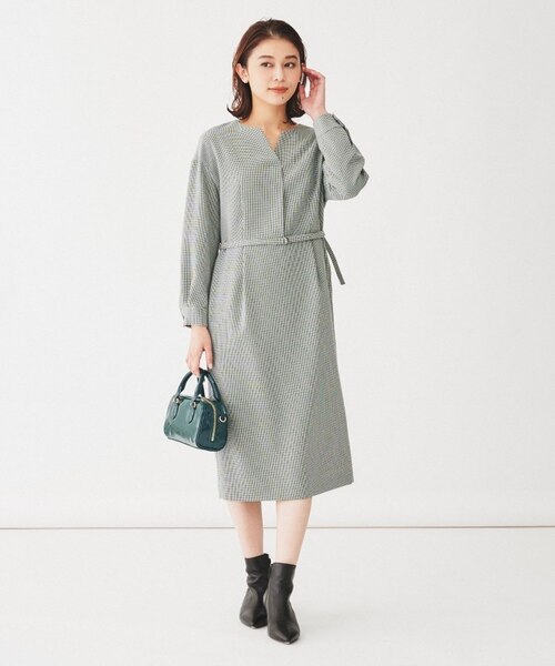 きれいめ/日本製】キーネックナローワンピース｜ワールド