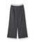 【ウール調素材】ベルトデザインワイドパンツ