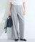 【ウール調素材】ベルトデザインワイドパンツ