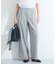 【ウール調素材】ベルトデザインワイドパンツ