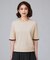 【アンサンブル可/薄手/洗える】5分袖クルーニット