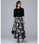 【ウエストゴム/ロング/花柄】オーナメントフラワー スカート