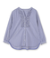 【洗える】胸元タックフリル長袖ブラウス