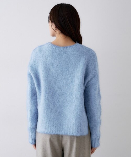 バトナー 　ニットプルオーバー　　　モヘヤ　アルパカ　シャギー ゆったり/モヘヤニット】アルパカ混シャギー プルオーバー｜ワールド