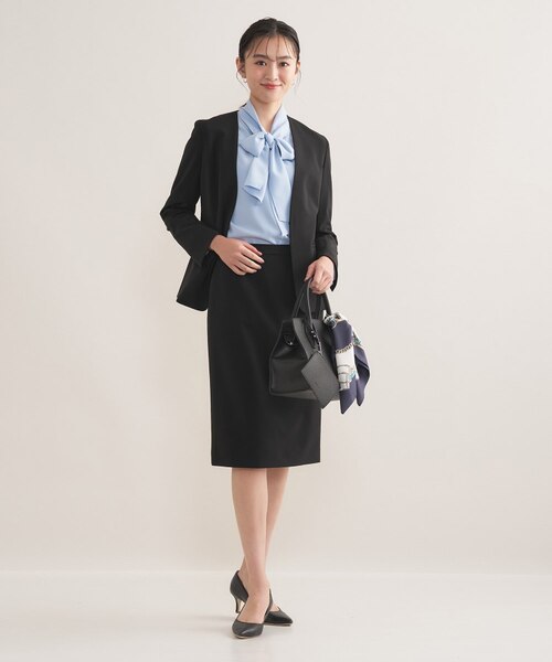 通勤スーツ／洗える】ストレッチストレートスカート｜ワールド