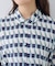 【洗える／2WAY】ベルト付き ジオメトリック柄 シャツワンピース